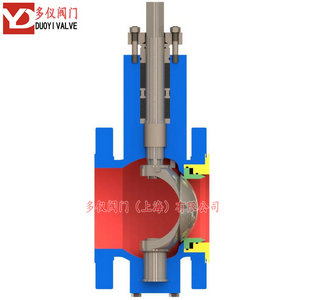 V型球阀内部结构示意图
