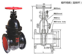 暗杆闸阀结构图片