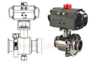 气动卡箍球阀结构图