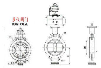 气动对夹式蝶阀结构图